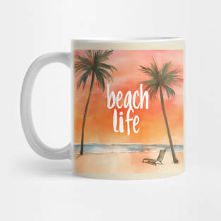 Beach Life Palm Trees Mug